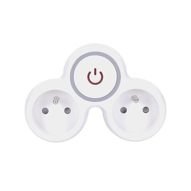 Puszka przyłączeniowa Solight 2 gniazda + wyłącznik biało-szary / 2x 10A