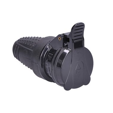 Gniazdo Solight gumowe - wilgotne - proste - IP44 czarne