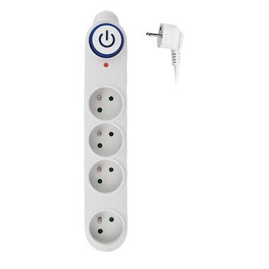 Listwa przeciwprzepięciowa Solight PO47 biała / 150J / 4 gniazda / 3M 
