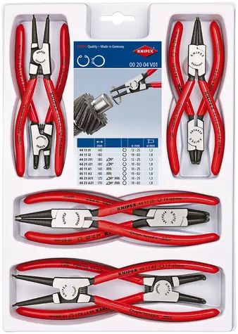 Knipex 00 20 04 V01 Zestaw szczypiec do pierścieni zabezpieczających 8-częściowy