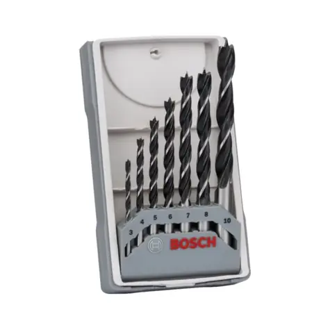 BOSCH 2607017034 / Wiertło do drewna 7 szt. / 3,0 | 4,0 | 5,0 | 6,0 | 7,0 | 8,0 | 10,0