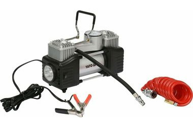 YATO YT-73462 / Kompresor samochodowy z lampą LED / 250W / DC 12-13,8V / 150 PSI / 60l-m