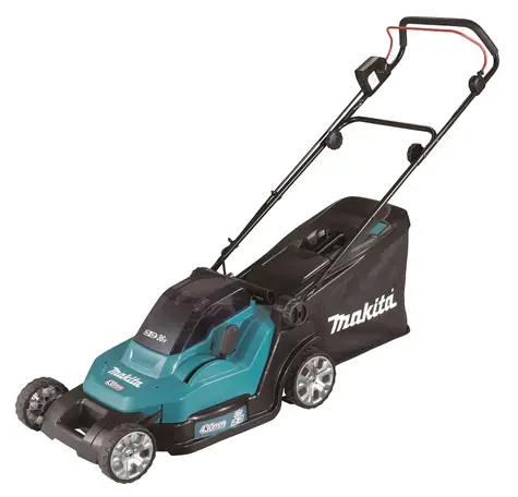 Makita DLM432Z / Kosiarka akumulatorowa / 2x18V / 3600 obr./min / do 575 m2 / szerokość 43 cm / kosz 50 l / bez akumulatora