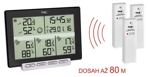 TFA 30.3057.01 - Sense Termometr i higrometr z 3 czujnikami bezprzewodowymi  