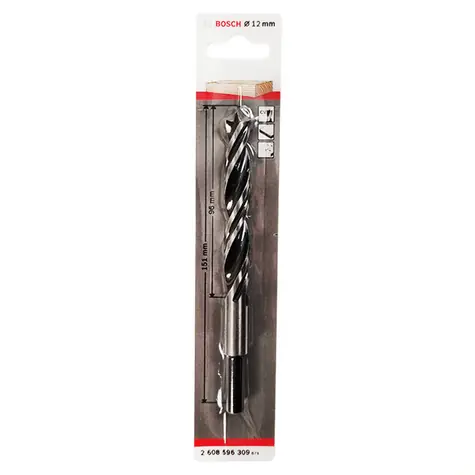 BOSCH 2608596309 / Wiertło kręte standardowe do drewna / Wymiary 12 x 96 x 151 mm / 1 szt.