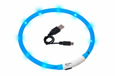 Obroża świetlna LED Karlie niebieska - obwód 20-75cm
