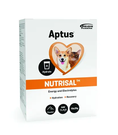 Aptus Nutrisal plv. 10x25g/w celu utrzymania równowagi płynów w organizmie psów i kotów.