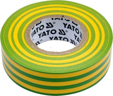 YATO YT-81655 / Taśma izolacyjna dla elektryków PVC 19mm / 20m / żółto-zielona