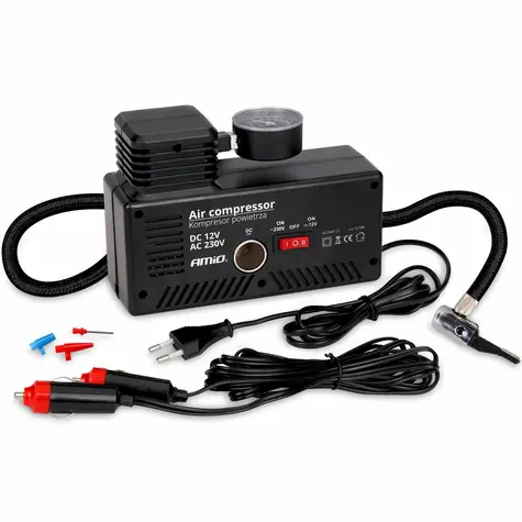 Aroso 20.247 Sprężarka powietrza 230V/12V 7bar / 100PSI - gniazdo zapalniczki 12V DC / przetwornica napięcia 230V-12V