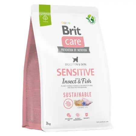 Brit Care Dog Sustainable Sensitive Insect & Fish 3 kg / Kompletna karma dla psów / dla wrażliwych psów i psów z nietolerancją