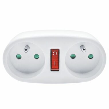 Puszka przyłączeniowa Solight 2 x 10A biała / przełącznik