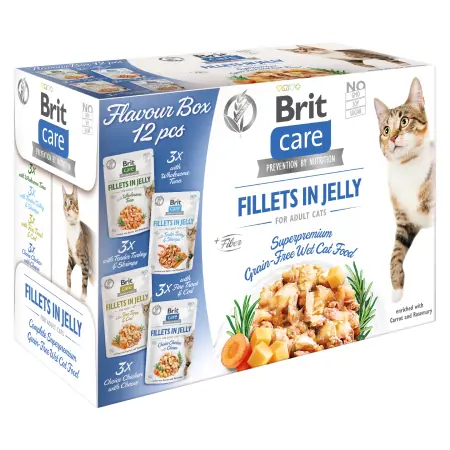 Brit Care Cat Flavor box Filet w galaretce 4x3 szt. (12x85 g) 1,02 kg / Saszetki dla kotów