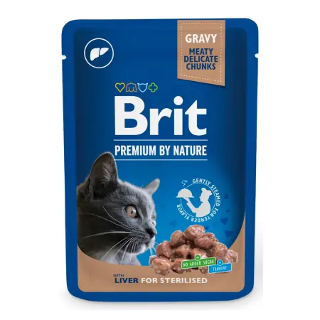 Brit Premium Cat Pouchs Wątróbka sterylizowana 100 g / Woreczki dla kotów