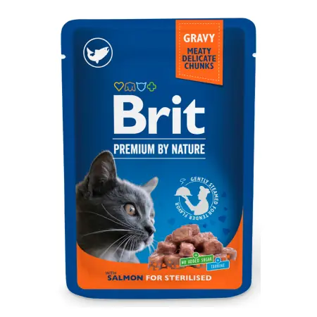 Brit Premium Cat Pouches Łosoś sterylizowany 100 g / Saszetki dla kotów