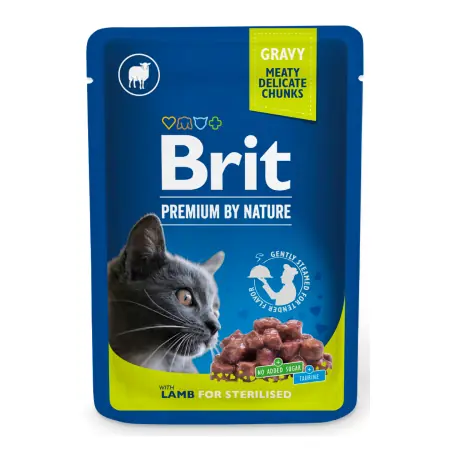Brit Premium Cat Pouches Jagnięcina do sterylizacji 100 g / Torebki dla kotów