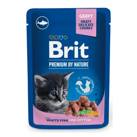 Brit Premium Cat Pouchs with Fish Kitten 100 g / Saszetki dla kotów