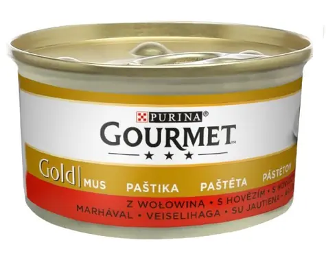 PURINA GOURMET GOLD pasztet wołowy 85 g / Karma konserwowa dla kotów