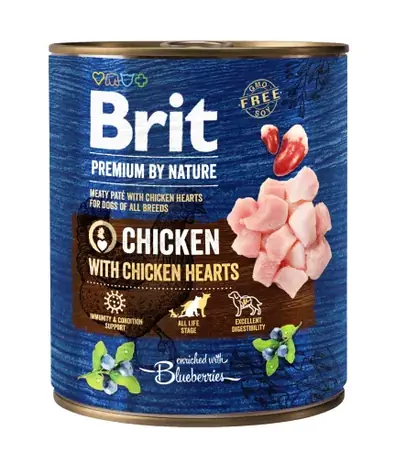 Brit Premium by Nature Kurczak z sercami 800 g / Puszka dla psów / Kurczak z sercami