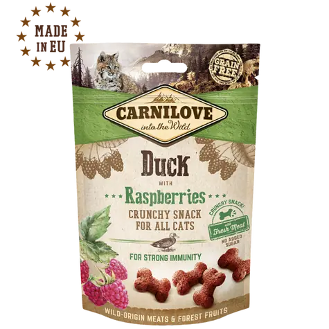 CARNILOVE Cat Crunchy Snack Kaczka i Maliny 50g / Chrupiący przysmak dla kotów 