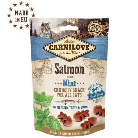 CARNILOVE Cat Crunchy Snack Łosoś i Mięta 50 g / Chrupiący przysmak dla kotów