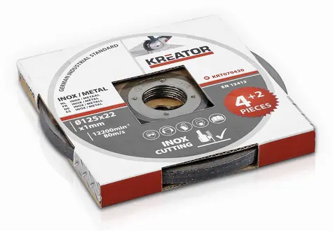 KREATOR KRT070420 / Tarcza tnąca / Średnica 125 x 22 mm / 6 szt. 