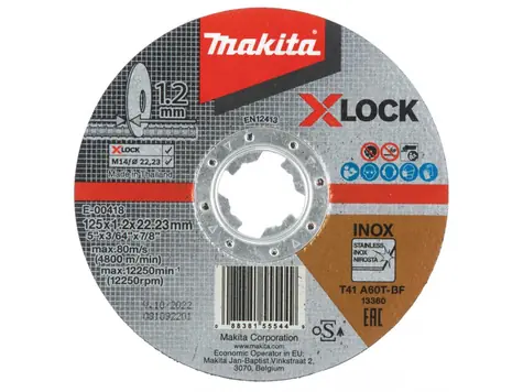 Makita E-00418 Tarcza tnąca do stali nierdzewnej X-LOCK 125x1,2mm