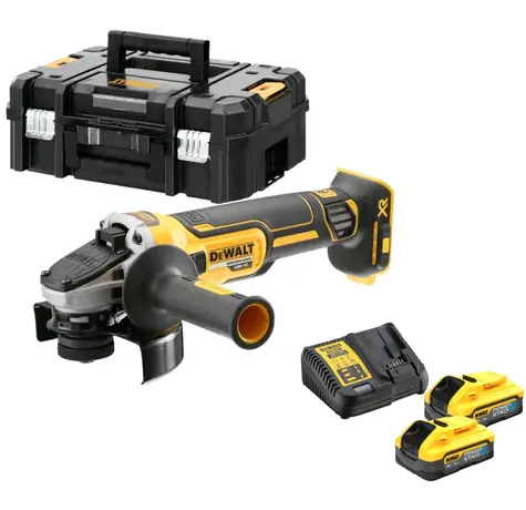 DeWalt DCG405H2T / Akumulatorowa szlifierka kątowa / 1000 W / Średnica tarczy 123mm / 9000 obr./min / 18 V / 2x akumulatory 5Ah  