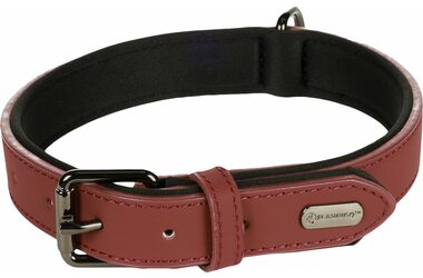 Flamingo Binti Skórzana obroża z czerwonym neoprenem M/L
