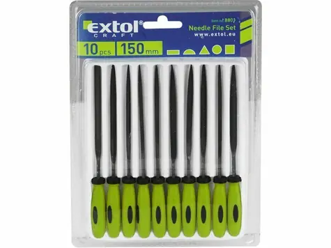 Extol-CRAFT Pilniki igłowe z rączką plastikową 150mm 10 szt