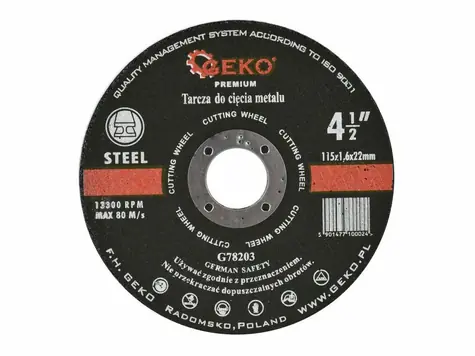 GEKO G78203 / Tarcza tnąca do metalu / 115 x 1,6 x 22,2 mm
