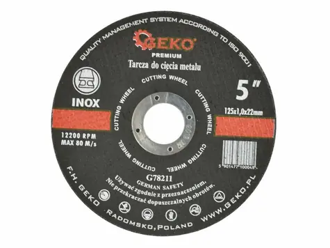 GEKO G78211 / Tarcza tnąca do metalu / 125 x 1 x 22,2 mm