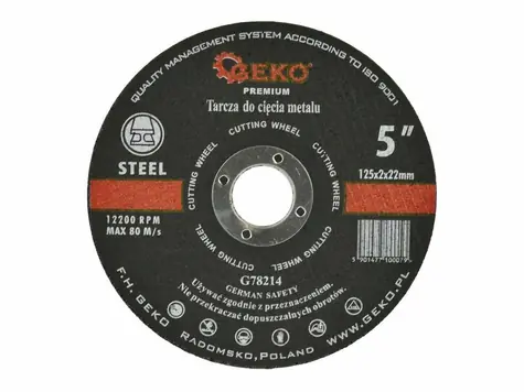 GEKO G78214 / Tarcza tnąca do metalu / 125 x 2 x 22,2 mm