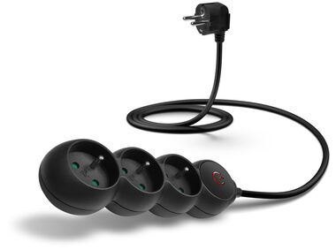 Connect IT CES-1014-BK Przedłużacz 230V czarny / 1,5m / 3 gniazda / przełącznik 