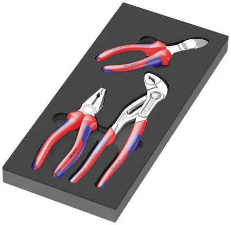 Wera 9780 Knipex szczypce w wkładce piankowej zestaw 1 - 3 sztuki