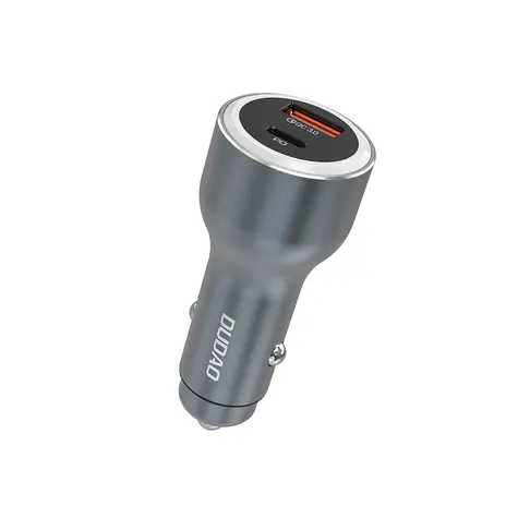 Ładowarka samochodowa Dudao R4Ultra / USB-C / USB-A / 120 W / szara
