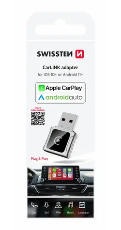 Bez opakowania - adapter Swissten CarLink (Apple CARPLAY/ANDROID AUTO) / Bluetooth / USB-A/C / bez opakowania