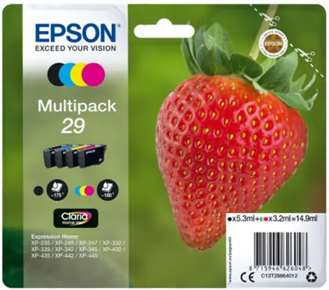 Oryginalny wkład Epson T2986 29 CMYK / XP-235 XP-332 / 3x3,2 + 5,3ml / Opakowanie zbiorcze