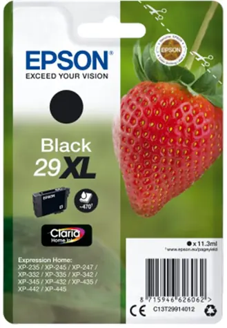 Oryginalny wkład Epson T2991 29XL czarny / XP-235 XP-332 / 11,3ml 