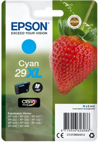 Oryginalny wkład Epson T2992 29XL niebieski / XP-235 XP-332 / 6,4ml 