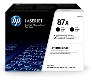 Podwójny oryginalny toner HP 87X, czarny / do HP LaserJet Enterprise M501 i M506 i M527 / 18 000 stron