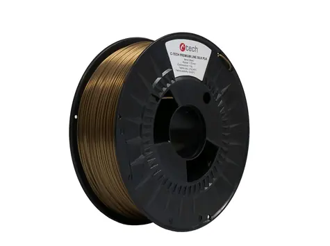Filament jedwabny PLA w kolorze brązowym C-tech Premium Line | 1,75 mm | 1kg