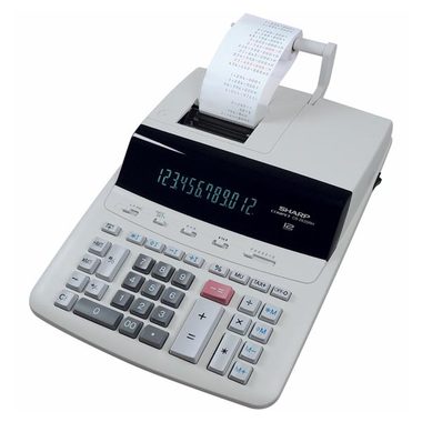 Kalkulator Sharp SH-CS2635RHGYSE biały / biurkowy z nadrukiem / dwanaście cyfr