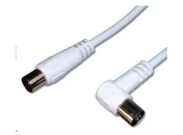 Kabel TV PremiumCord Złącze M - F 90° 2m / 75 Ohm 