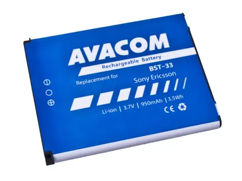 Bateria Avacom do Sony Ericsson K550i i K800 i W900i / Li- ION / 3,7 V / 950 mAh / (zamiennik BST-33)