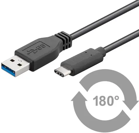 MicroConnect USB3.1 C (M) - USB3.0 A (M) 1m czarny