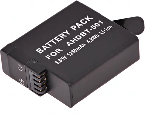Akumulator T6 Power do GoPro Hero5 Czarny / AHDBT-501 / AABAT-001 / 1250mAh / czarny
