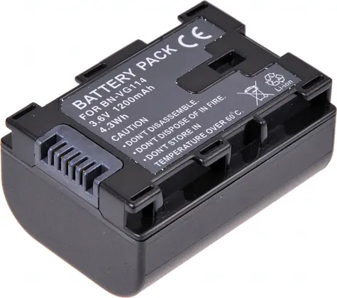 Akumulator T6 Power do JVC BN-VG107, BN-VG108, BN-VG114, 1200mAh, czarny