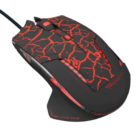 E-BLUE Mazer Pro (EMS600BKCA-IU) czarno-czerwony / Mysz optyczna do gier / 2500DPI / 6 przycisków / 1 kółko / przewodowa (USB)