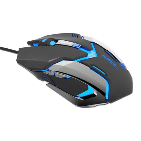 E-BLUE Mysz Auroza Gaming (MMEBE39UG40R) czarna / do gier / optyczna / 4000DPI / 6tl. / 1 koło / przewodowy (USB)