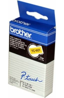 Brother - TC-601, żółto-czarny (12mm)